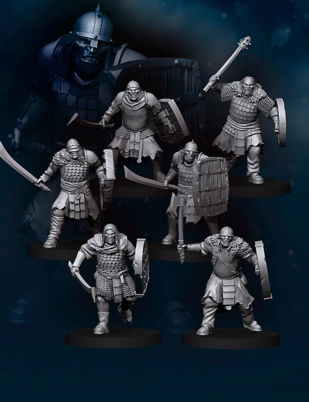 Orc with swords 28mm miniatures dnd gift fantasy miniatures dungeons and dragons minis wargaming miniatures tabletop wargames miniature
