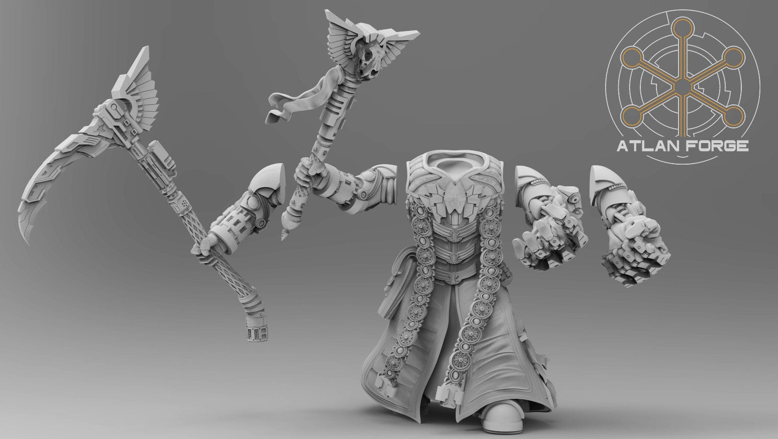 Angelic Soul Reaper 32mm sci-fi fantasy miniature for tabletop games grimdark RPGs dnd wargaming miniature dungeons and dragons gift