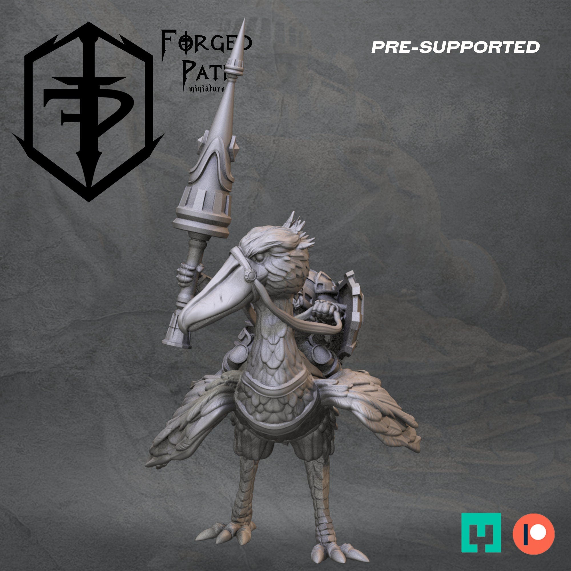 Dwarf Shoebill Riders, Dwarves Fantasy Wargaming Lance Cavalry Unit Miniatures