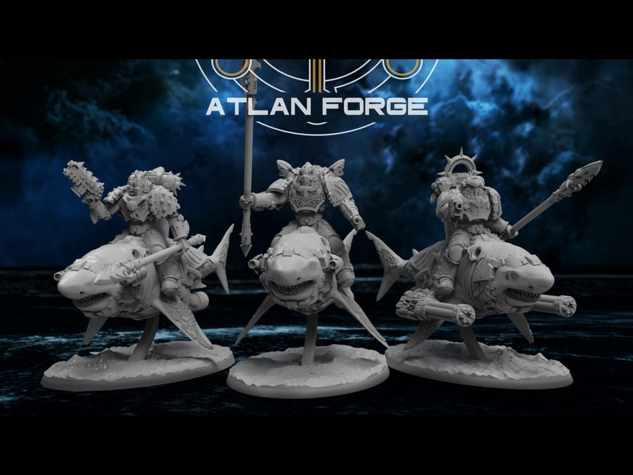 Wai Toa Shark Riders 32mm sci-fi fantasy miniature for tabletop games grimdark RPGs dnd wargaming miniature dungeons and dragons painting