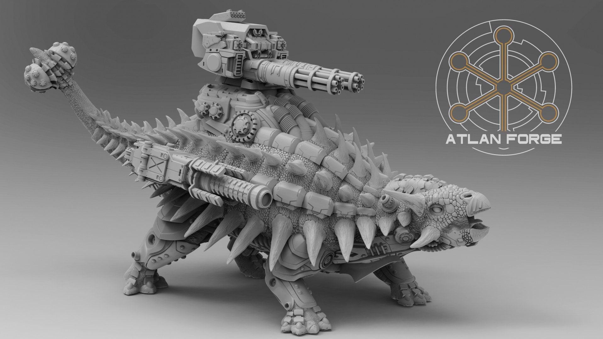 Cybernetic Anyklosaur 32mm sci-fi fantasy miniature for tabletop games grimdark RPGs dnd wargaming miniature dungeons and dragons