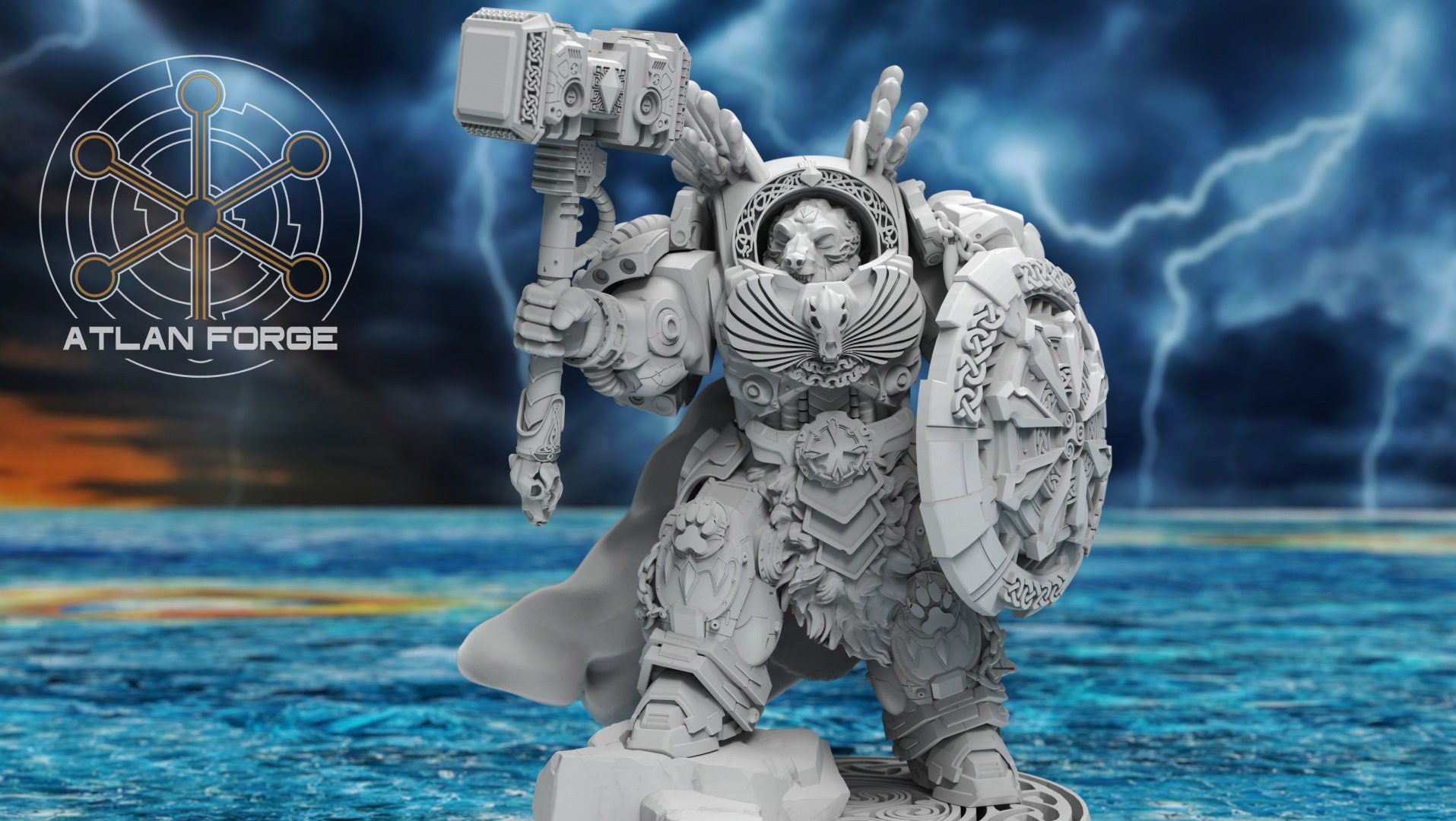 Asgardian Einherjar Captain 32mm wargame fantasy miniature dnd wargaming miniature dungeons and dragons painting gift RPG tabletop minis