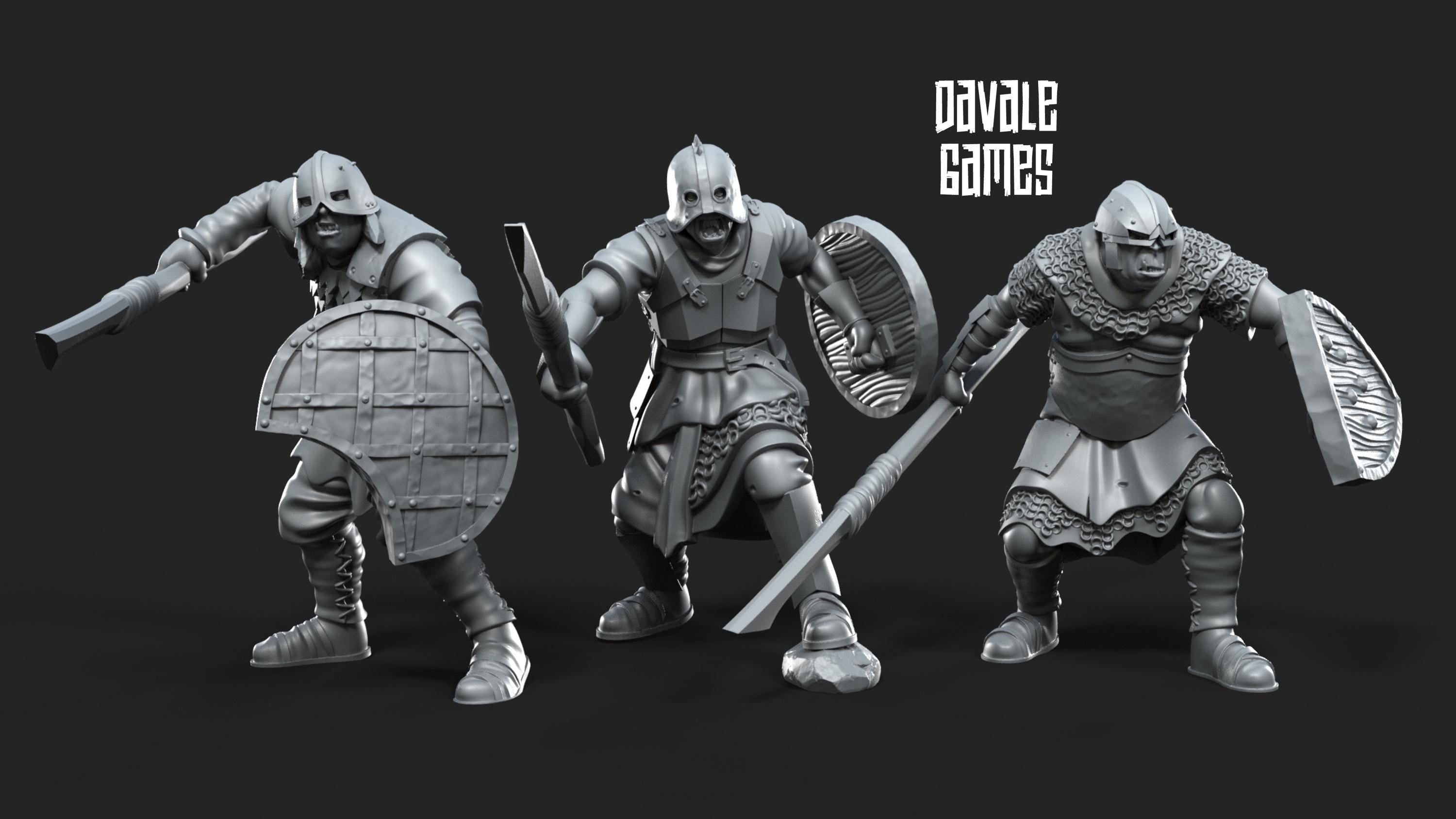 Mörlok Orcs with spears 28mm miniatures dnd gift fantasy miniatures dungeons and dragons minis wargaming miniatures tabletop wargames