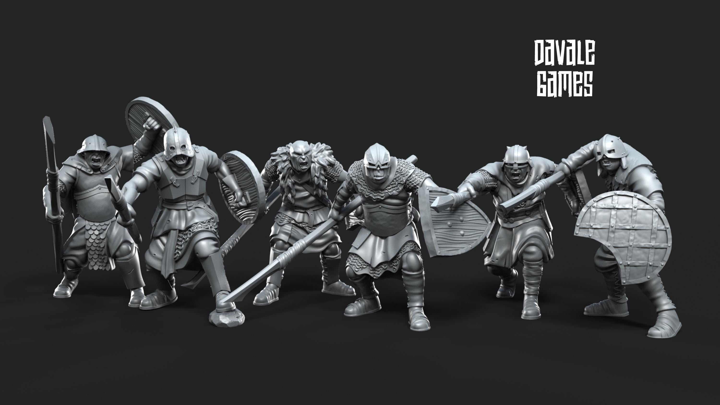 Mörlok Orcs with spears 28mm miniatures dnd gift fantasy miniatures dungeons and dragons minis wargaming miniatures tabletop wargames