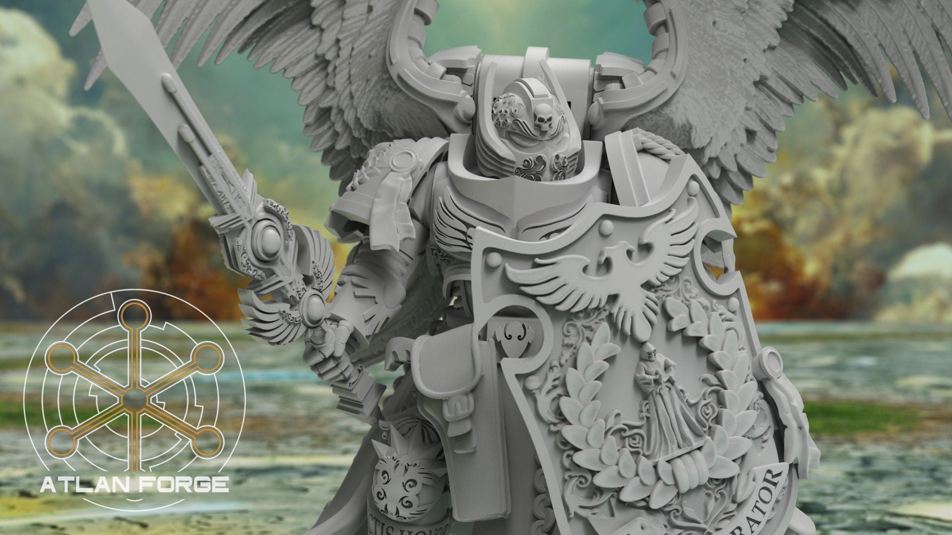 Angelic Veterans 32mm sci-fi fantasy miniature for tabletop games grimdark RPGs dnd wargaming miniature dungeons and dragons painting gift