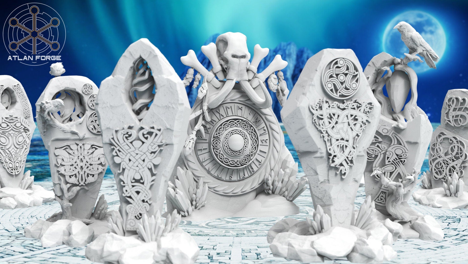 Asgardian Runestones Terrain 32mm wargaming fantasy Scatter Terrain dnd wargaming miniature terrain dungeons and dragons gift RPG tabletop