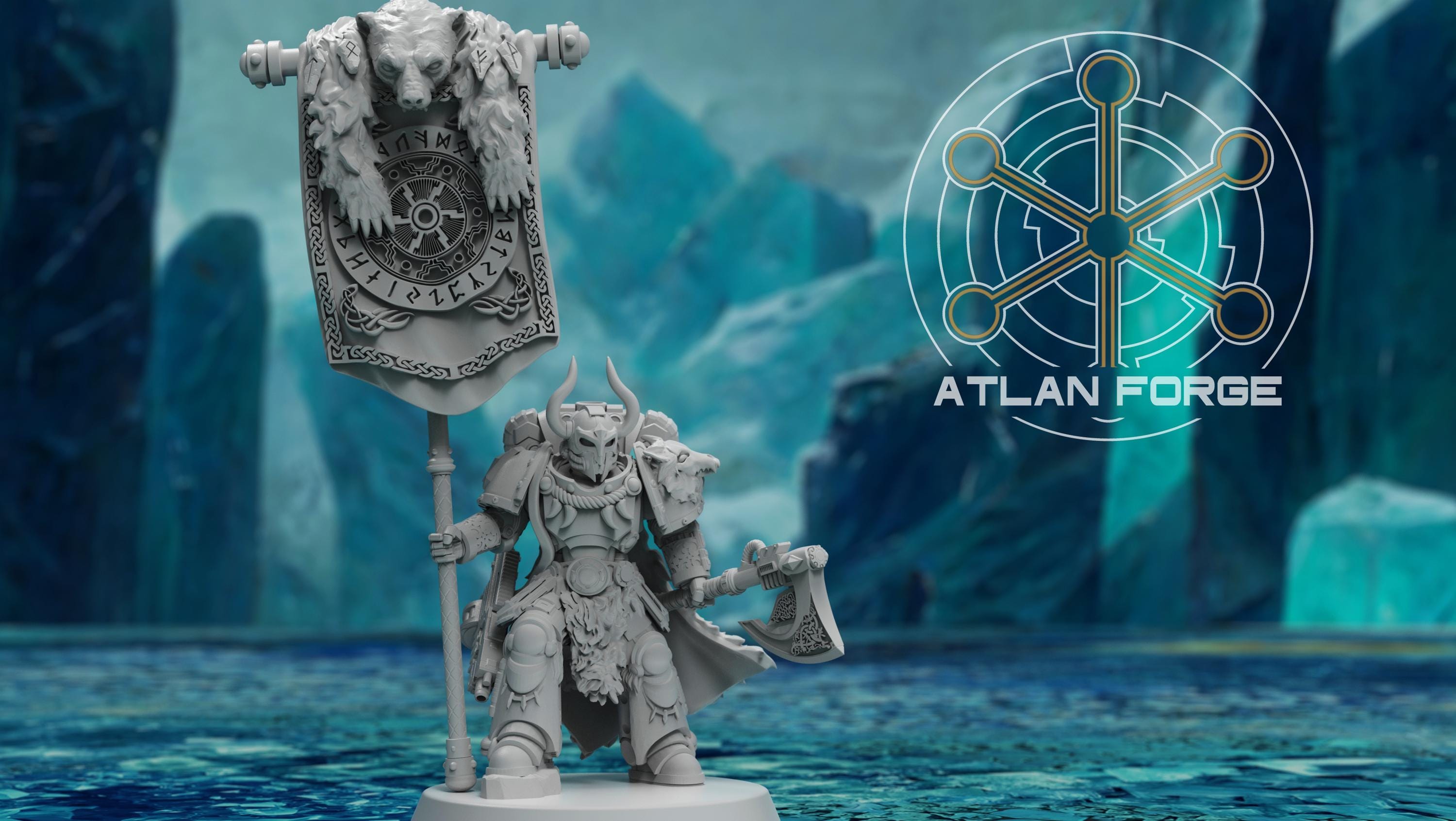 Asgardian War Banners 32mm wargame fantasy miniature dnd wargaming miniature dungeons and dragons painting gift RPG tabletop minis