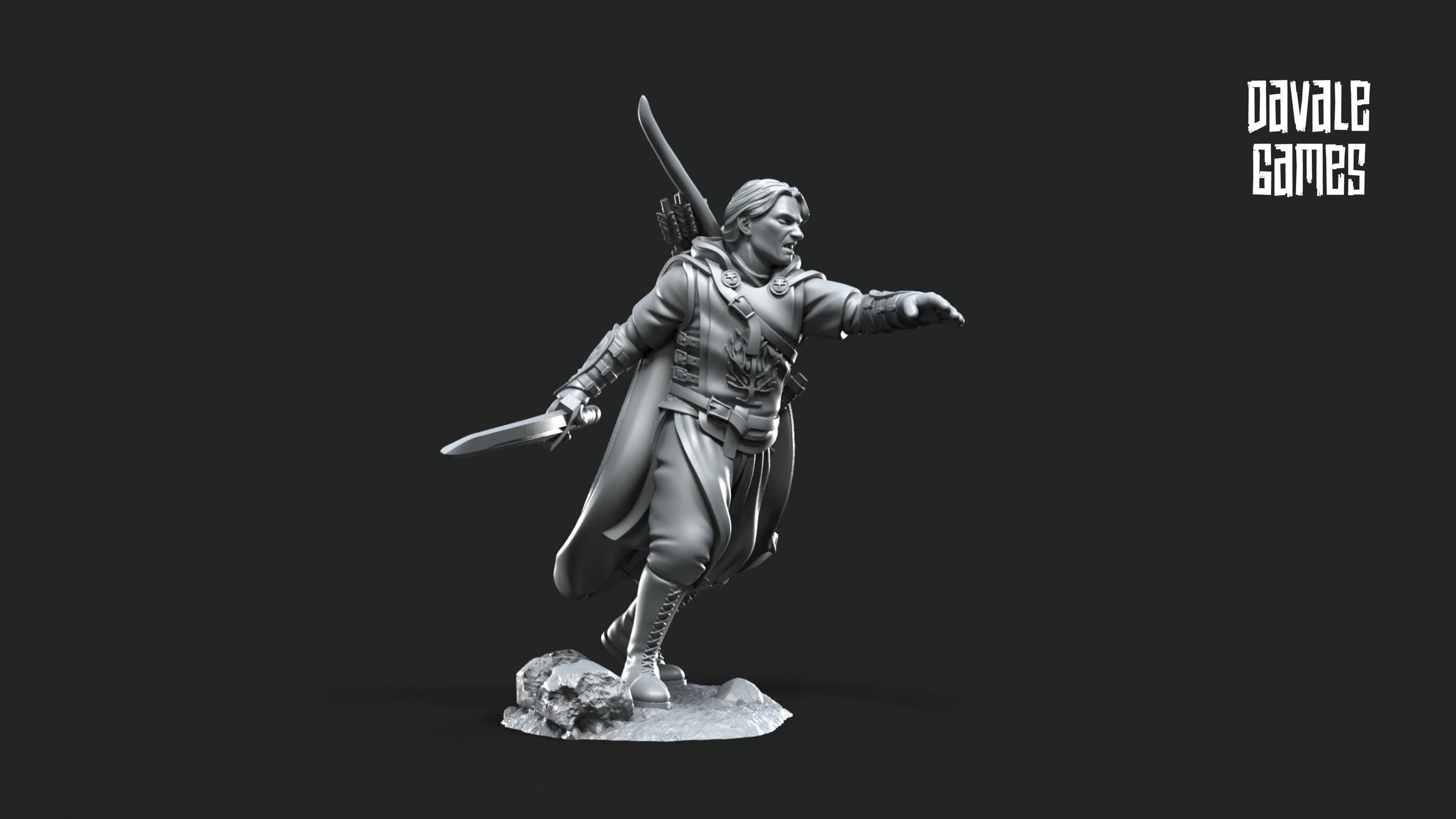 Madir Captain of Rangers 28mm miniatures dnd minis fantasy miniatures dungeons and dragons miniatures painting wargaming miniatures tabletop