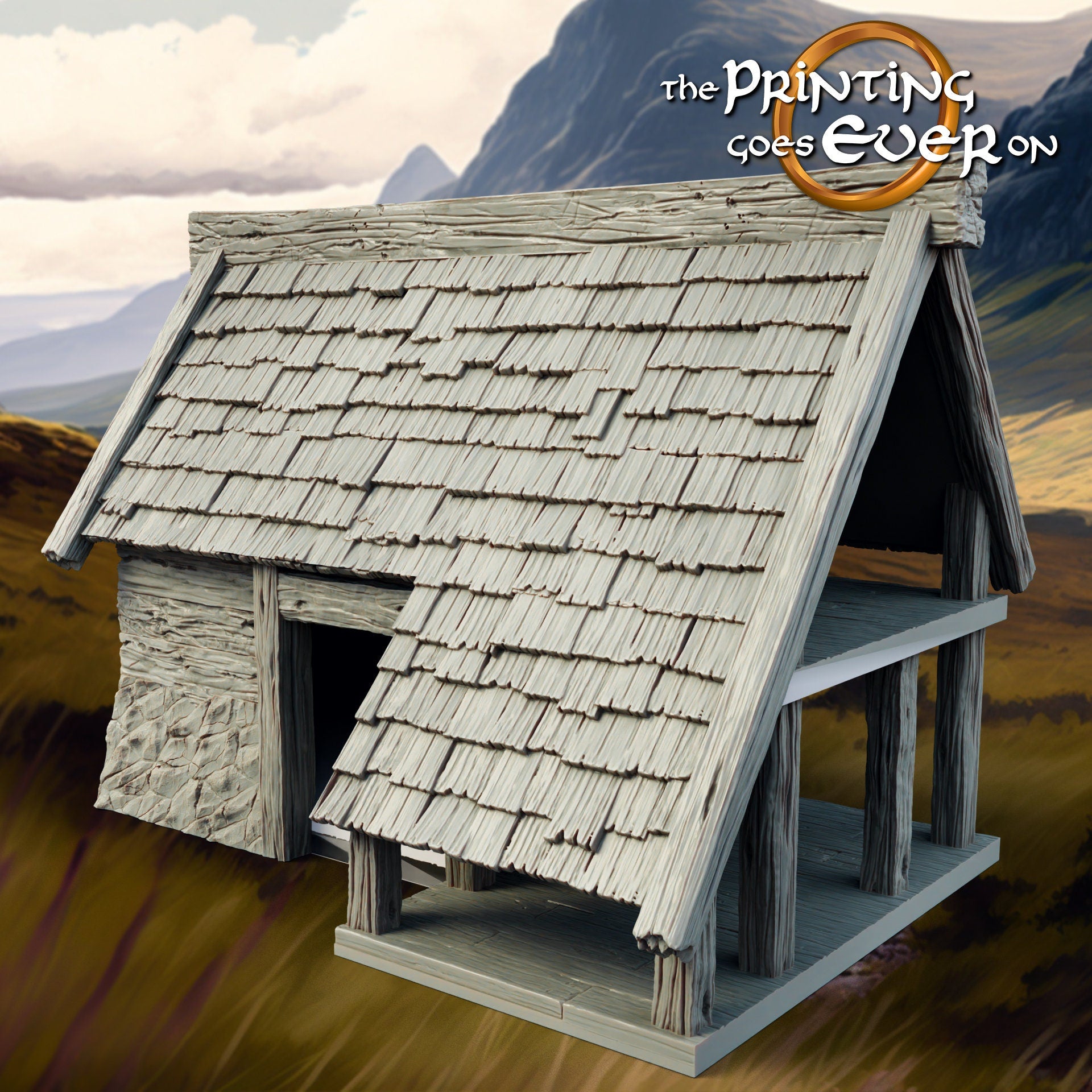 Farmstead Terrain Cottage B 28mm Scatter Terrain tabletop fantasy wargaming terrain for dnd dungeons and dragons pathfinder miniature gift
