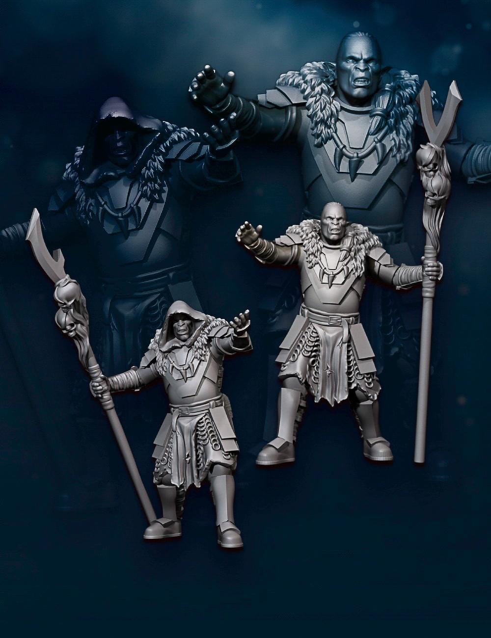Shamans super orcs 28mm miniatures dnd gift fantasy miniatures dungeons and dragons minis wargaming miniatures tabletop wargames miniature