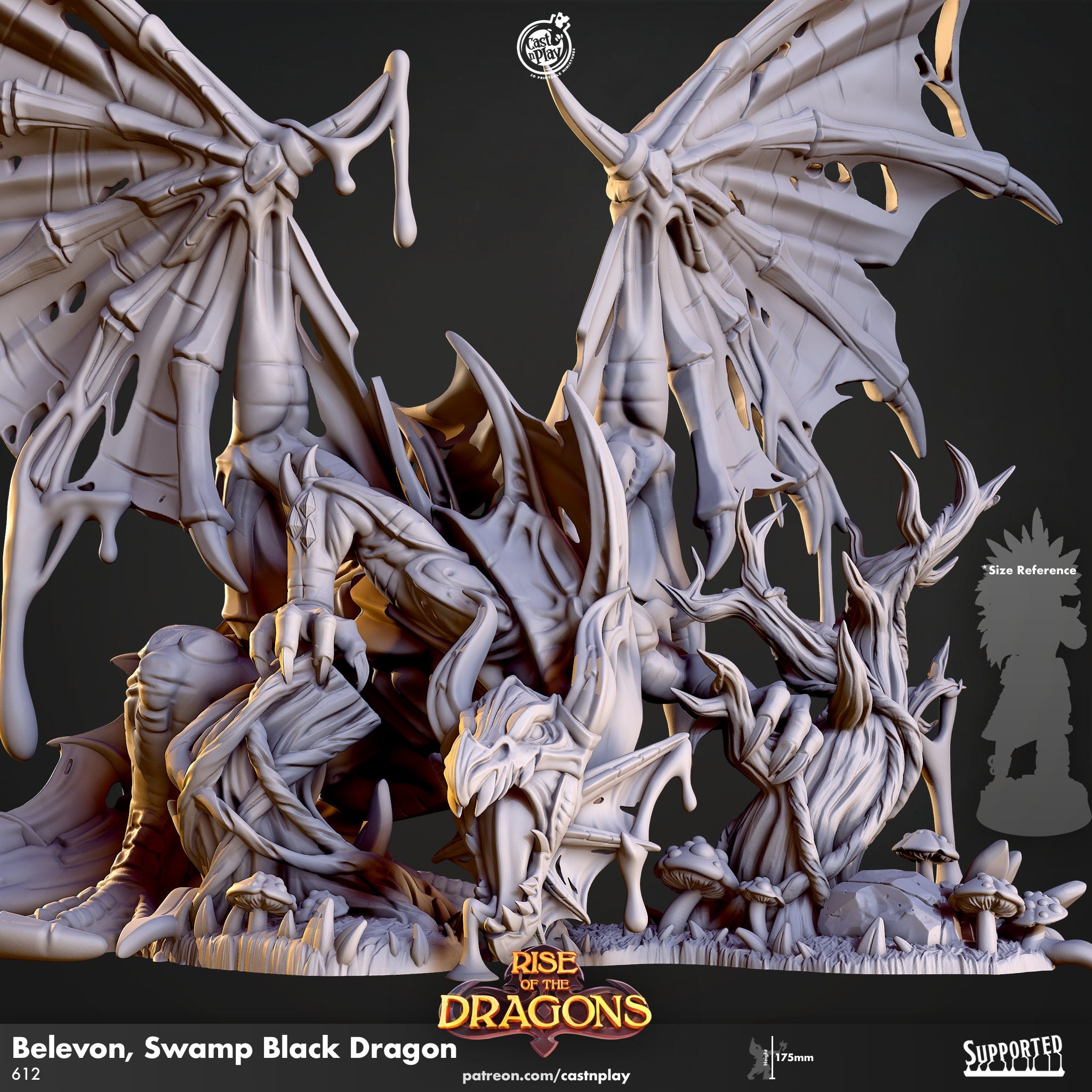 Swamp Black Dragon Tabletop RPG Wargames Fantasy D&D Miniature