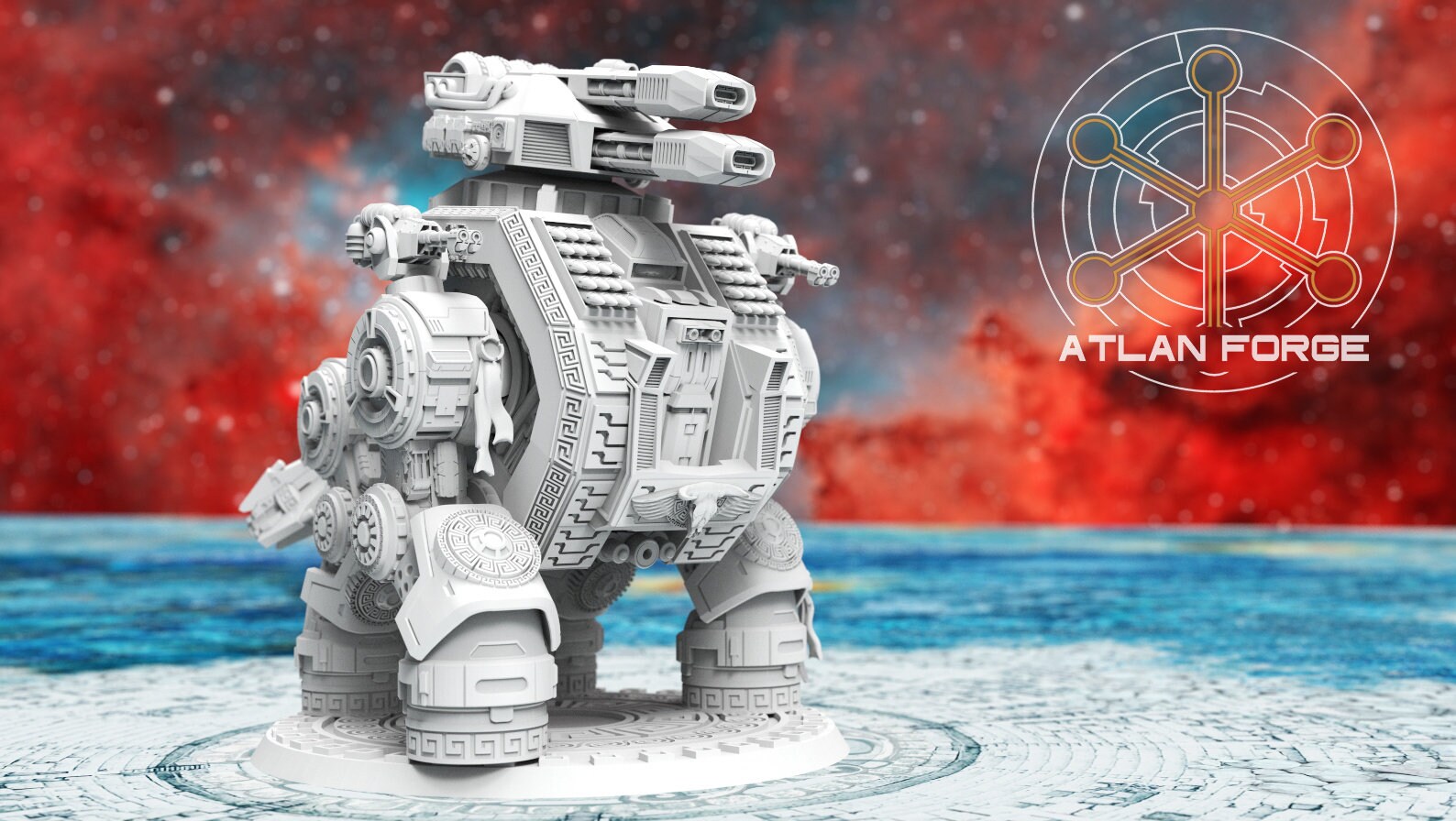 Minoan Taurus Dreadnought 32mm sci-fi fantasy miniature for tabletop games grimdark RPGs dnd wargaming miniature dungeons and dragons