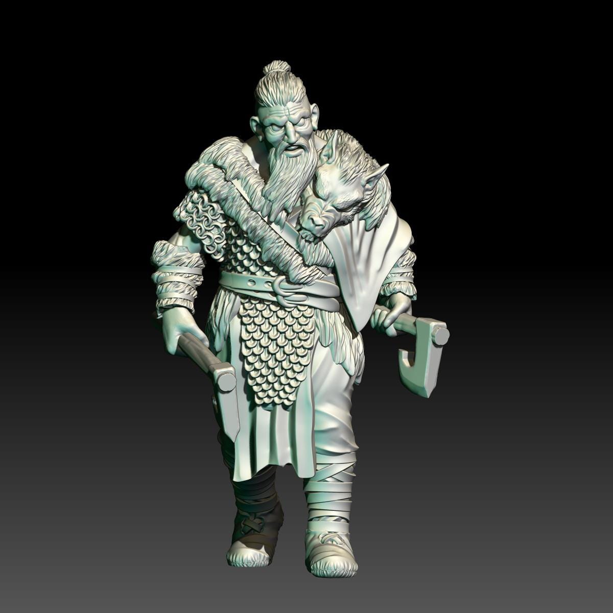 Wulf the bearman 28mm miniatures dnd mini wargaming miniatures dungeon and dragons miniatures for painting fantasy miniatures gift