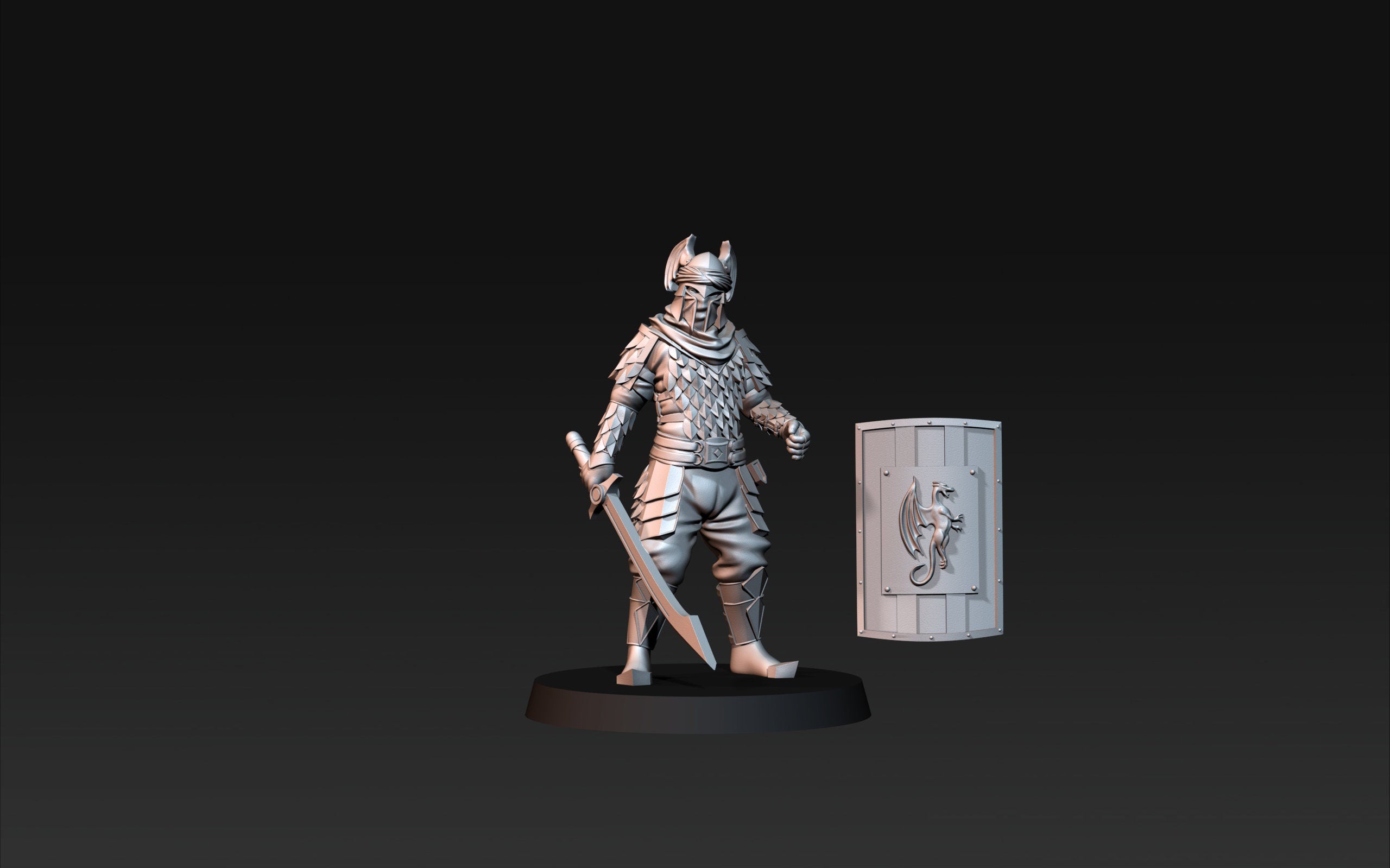 Dragon Army Warriors with swords + Shield dnd fantasy tabletop games 28mm army miniatures