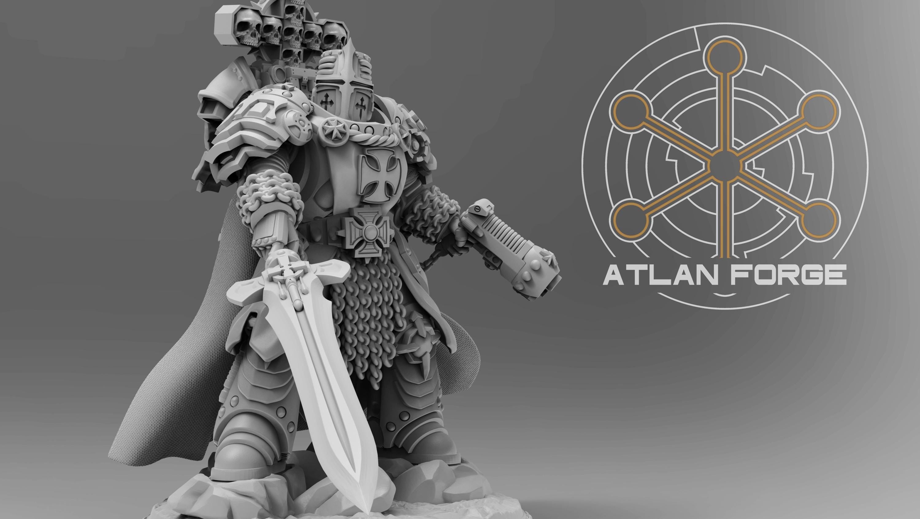 Templar Commander 32mm wargame fantasy miniature dnd wargaming miniature dungeons and dragons painting gift RPG tabletop minis