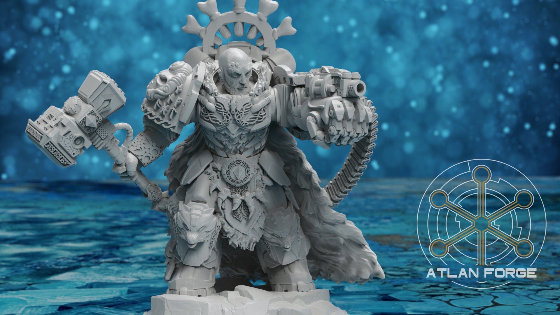 Asgardian Aegis captain 32mm sci-fi fantasy miniature for tabletop games grimdark RPGs dnd wargaming miniature dungeons and dragons