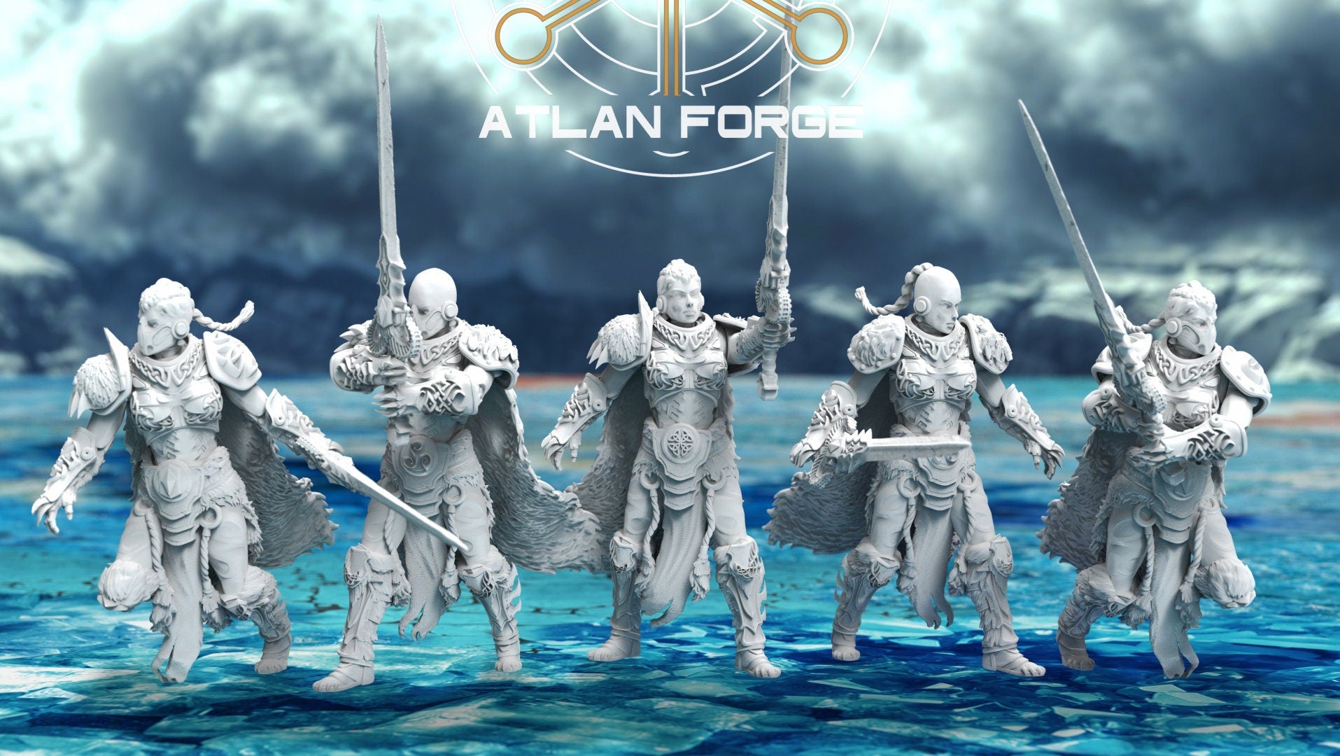 Asgardian Valkyries 32mm sci-fi fantasy miniature for tabletop games grimdark RPGs dnd wargaming miniature dungeons and dragons
