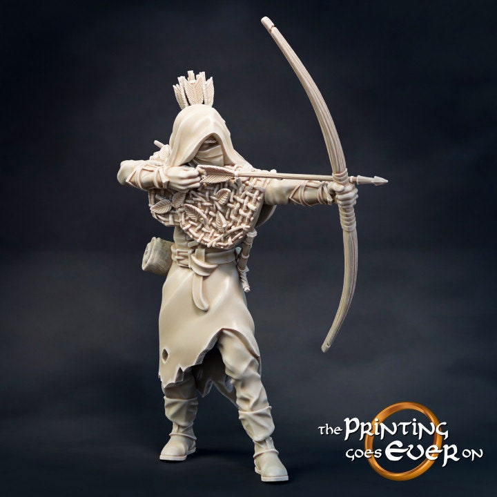 Watchers of Mona’Firth Archers 28mm dnd miniature dungeon and dragons fantasy wargaming miniature tabletop wargame miniature for painting