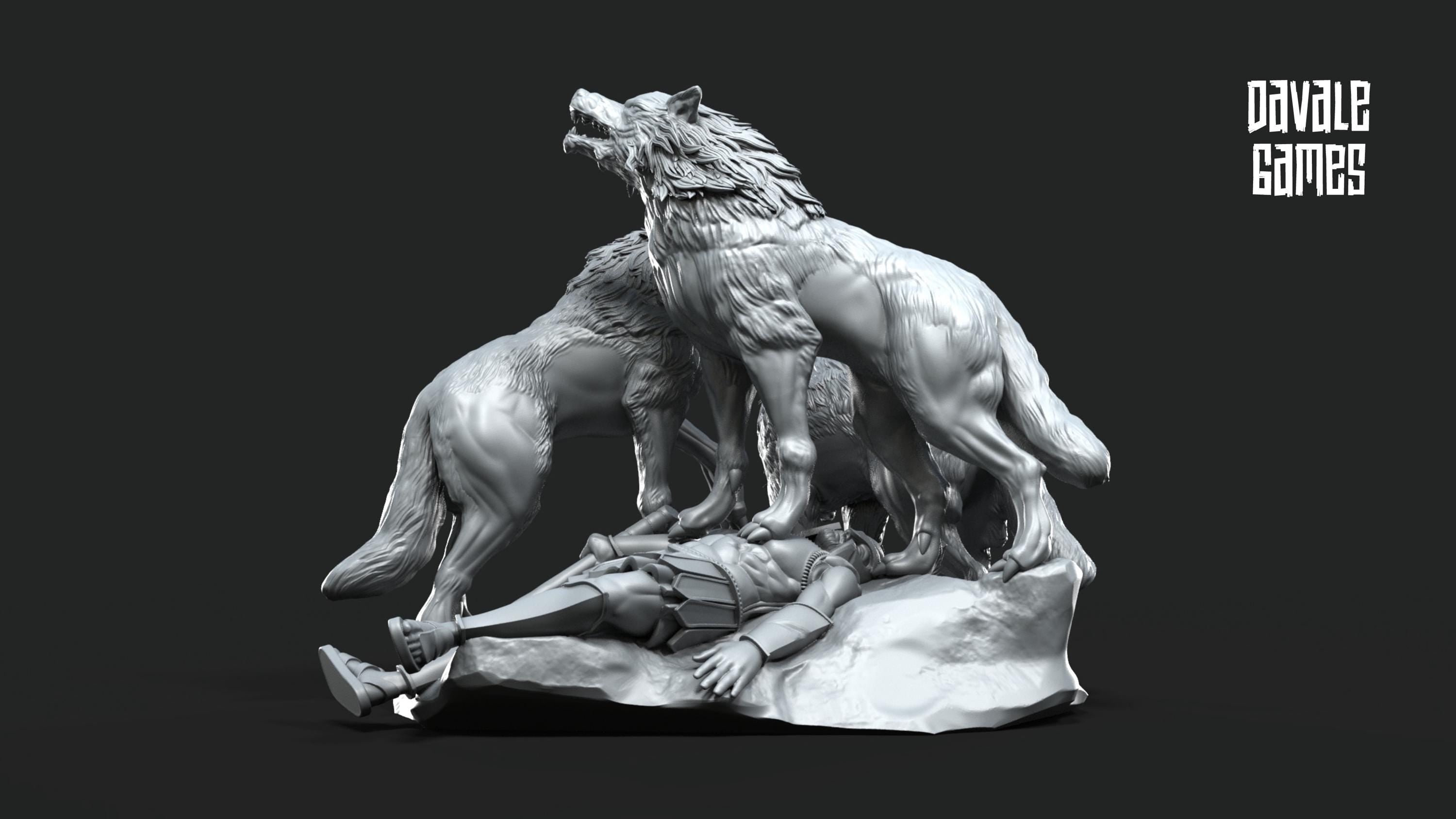Fenrir Wolf Litter of Odin 28mm miniatures dnd minis fantasy miniatures dungeons and dragons painting wargaming miniatures tabletop