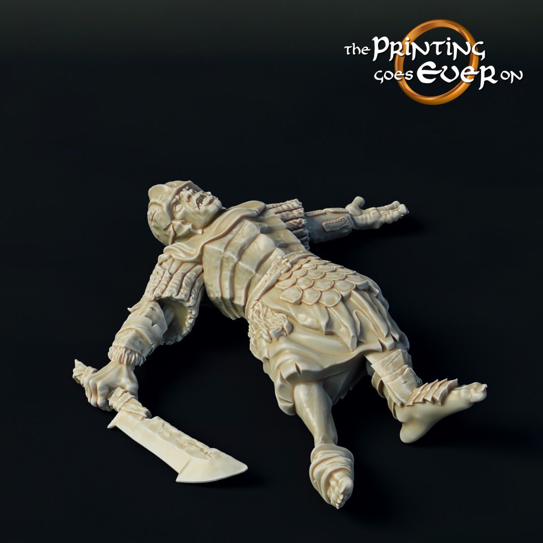 Corpses Bundle - Humans, Orcs, Horse 28mm miniatures dnd fantasy miniatures dungeons and dragons wargaming miniatures tabletop for painting