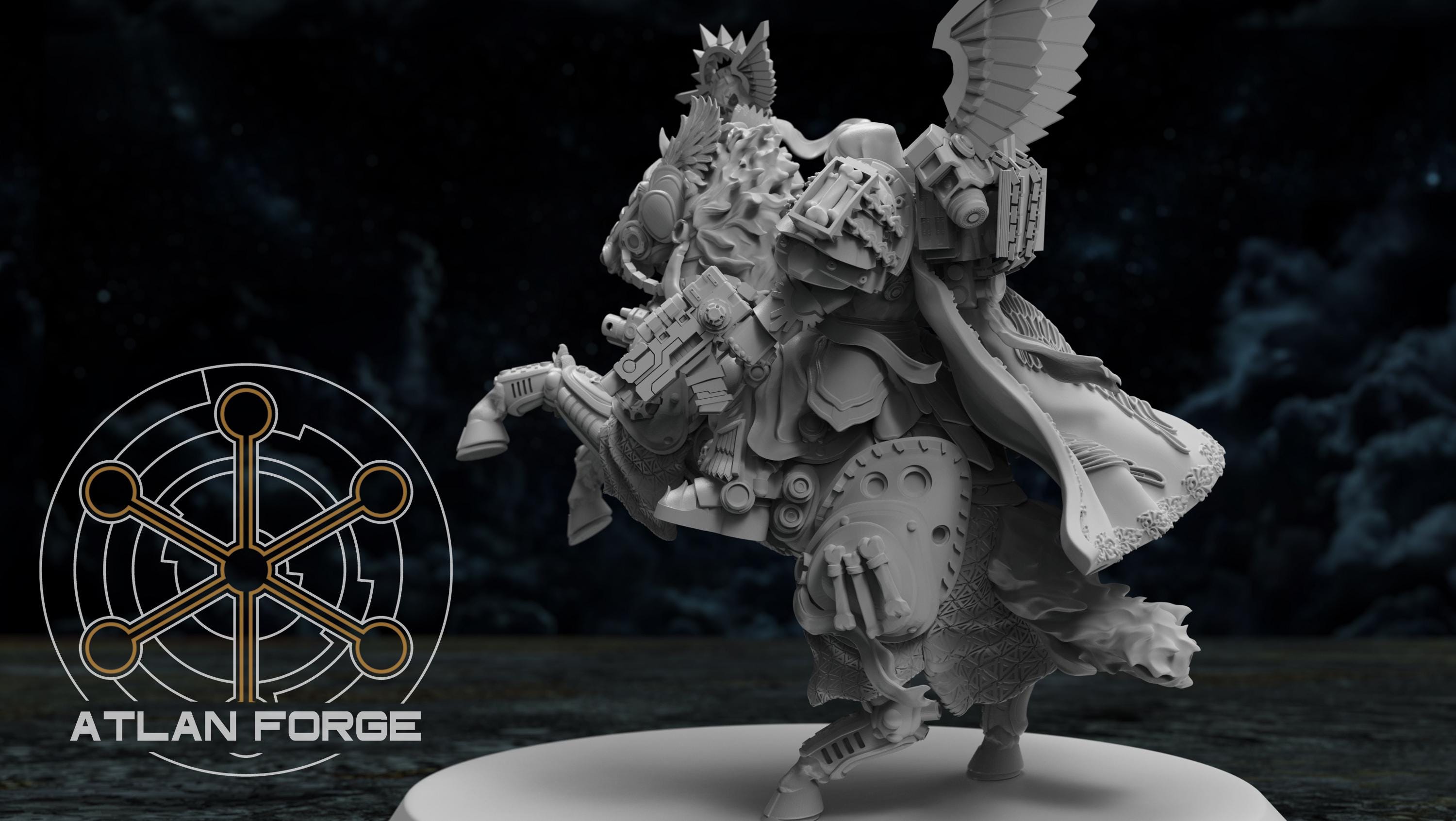 Mounted Battle Priest 32mm wargame fantasy miniature dnd wargaming miniature dungeons and dragons painting gift RPG tabletop minis
