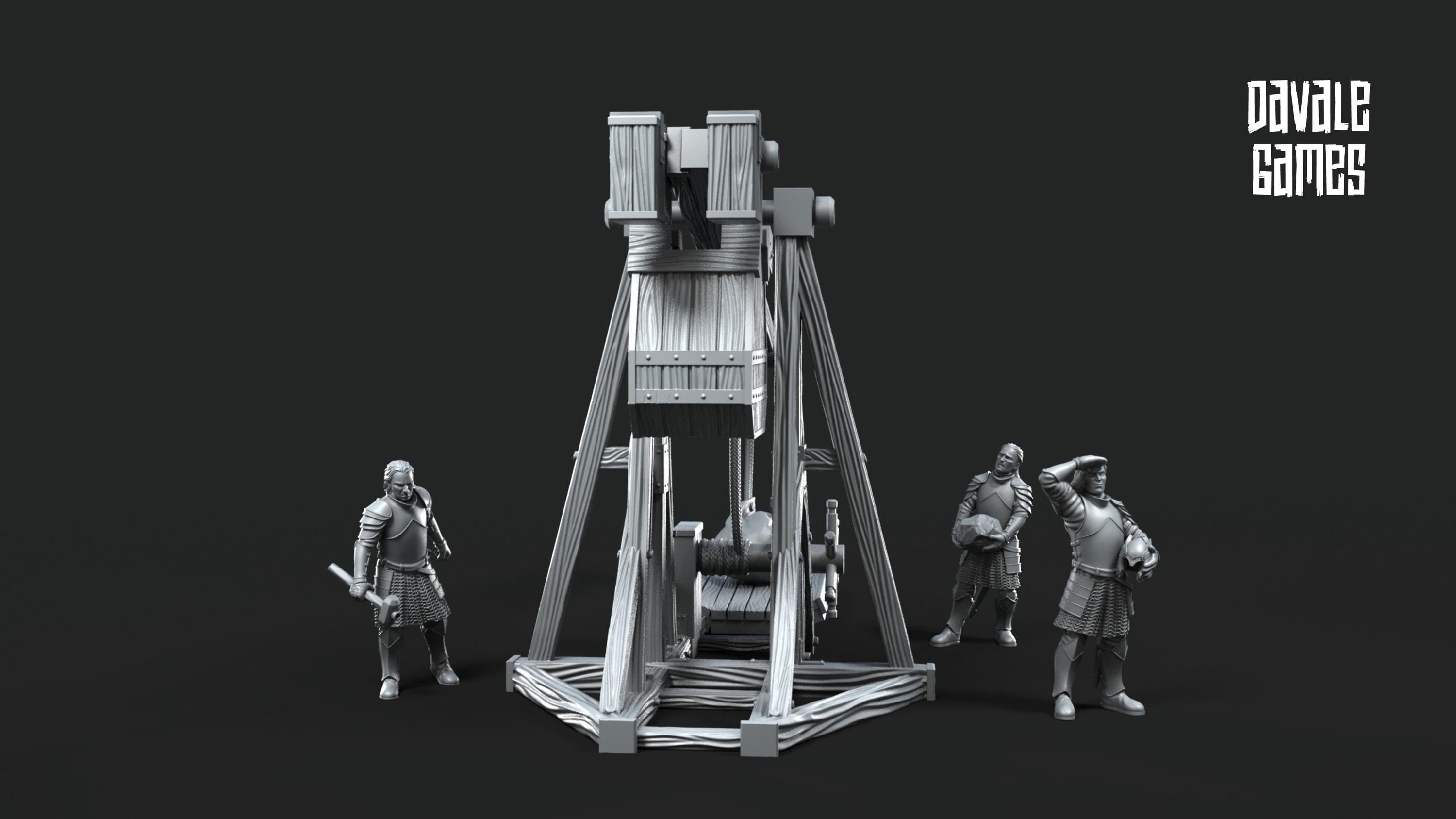 Grey Castle Trebuchet 28mm miniatures dnd minis fantasy miniatures dungeons and dragons painting wargaming miniatures tabletop
