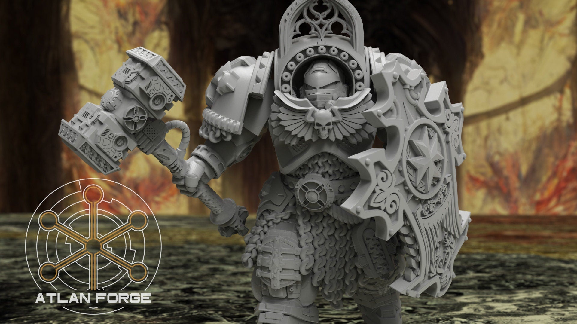 Templar Assault Crusaders 32mm sci-fi fantasy miniature for tabletop games grimdark RPGs dnd wargaming miniature dungeons and dragons