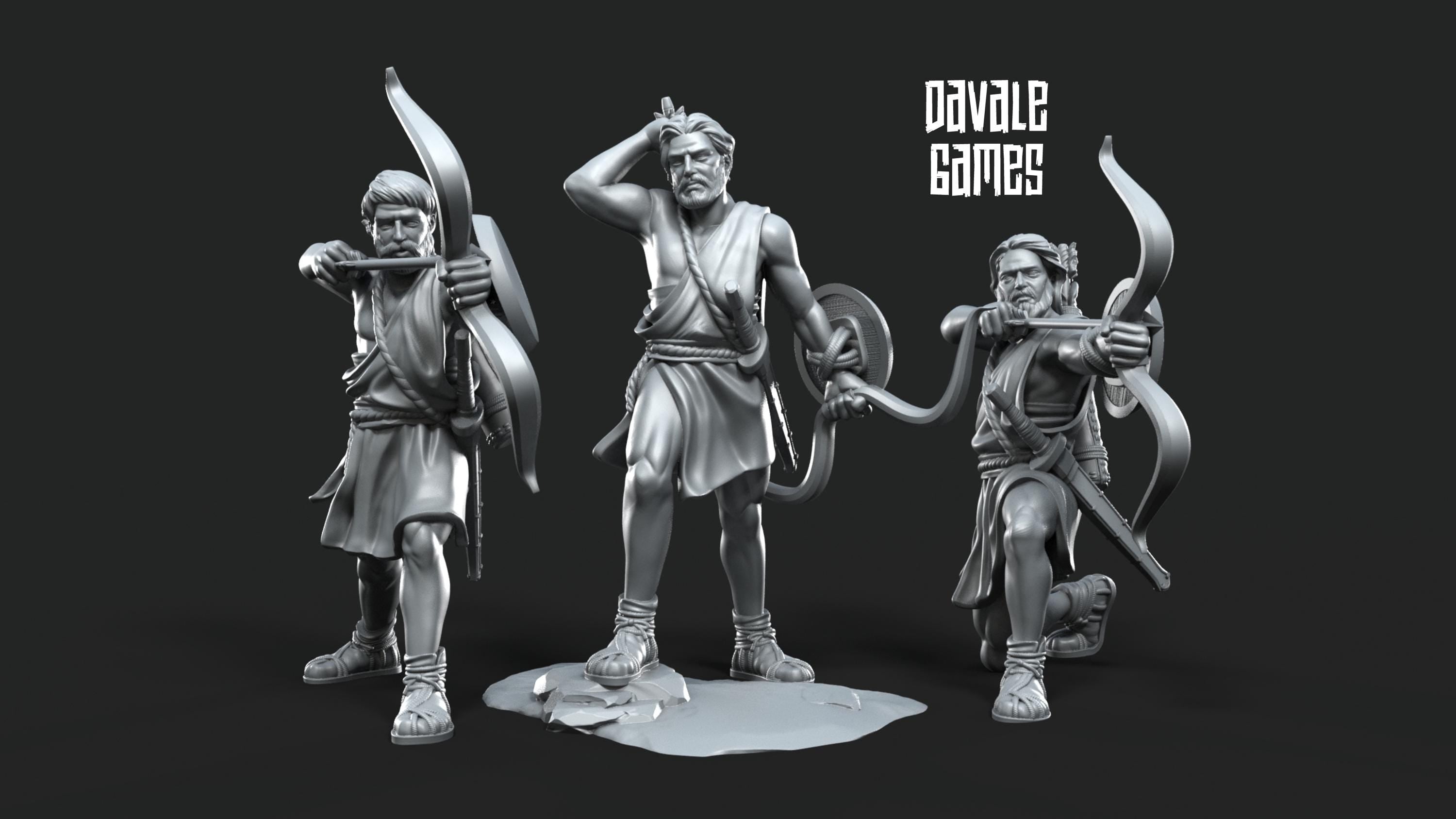Toxotes archers ZEUS 28mm miniatures dnd minis fantasy dungeons and dragons miniatures painting wargaming miniatures tabletop