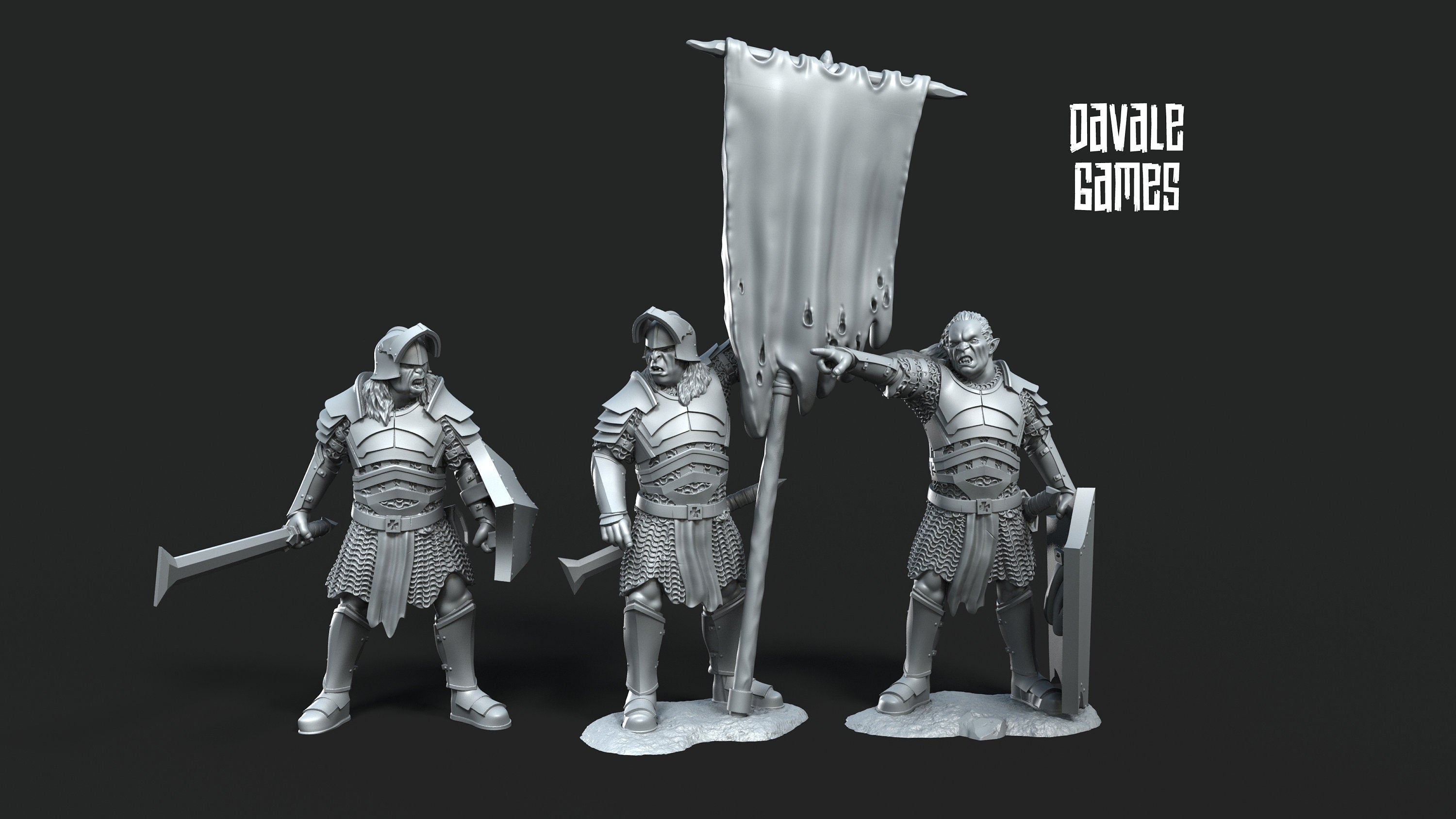 Blood handed Command group banner and captain 28mm miniatures dnd gift fantasy miniatures dungeons and dragons wargaming miniatures tabletop