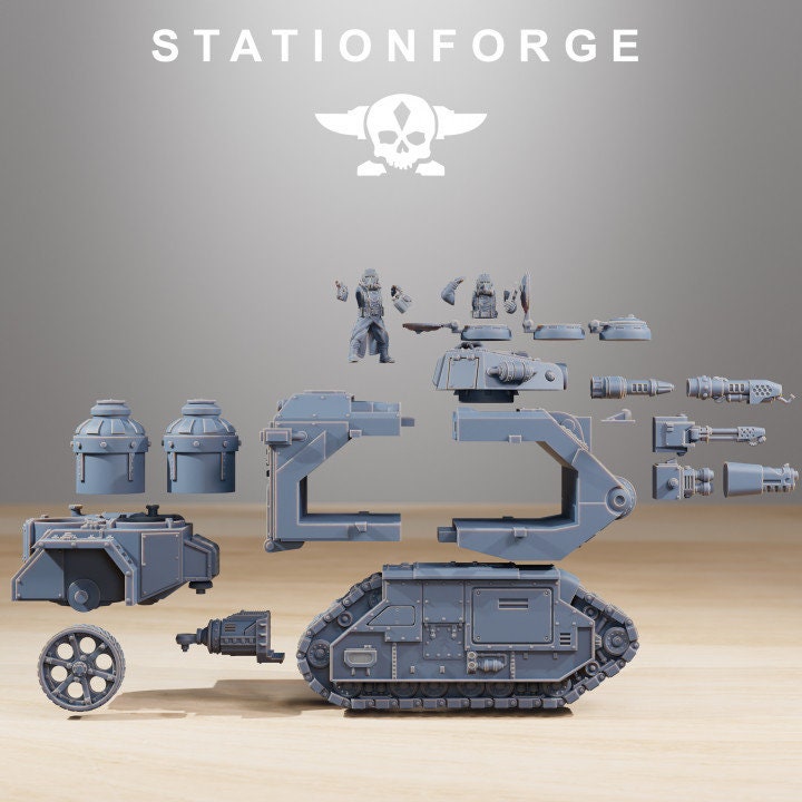 GrimGuard Flame Tank 28mm sci-fi fantasy miniature for tabletop games grimdark RPGs dnd wargaming miniature dungeons and dragons