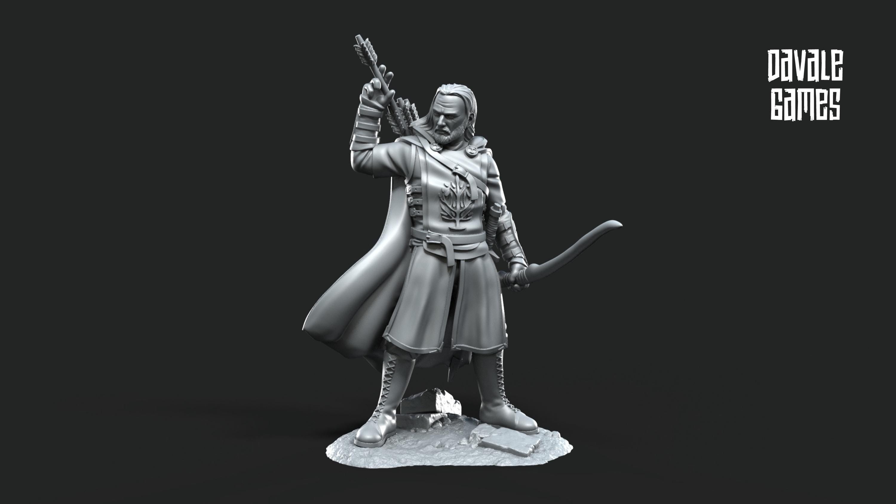 Damord Captain of Rangers 28mm miniatures dnd minis fantasy miniatures dungeons and dragons miniatures painting wargaming miniature tabletop