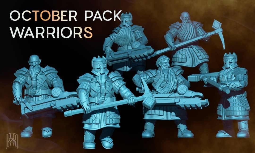 Stonehand dwarven warriors 28mm dnd miniature dungeon and dragons fantasy wargaming miniature tabletop painting gift