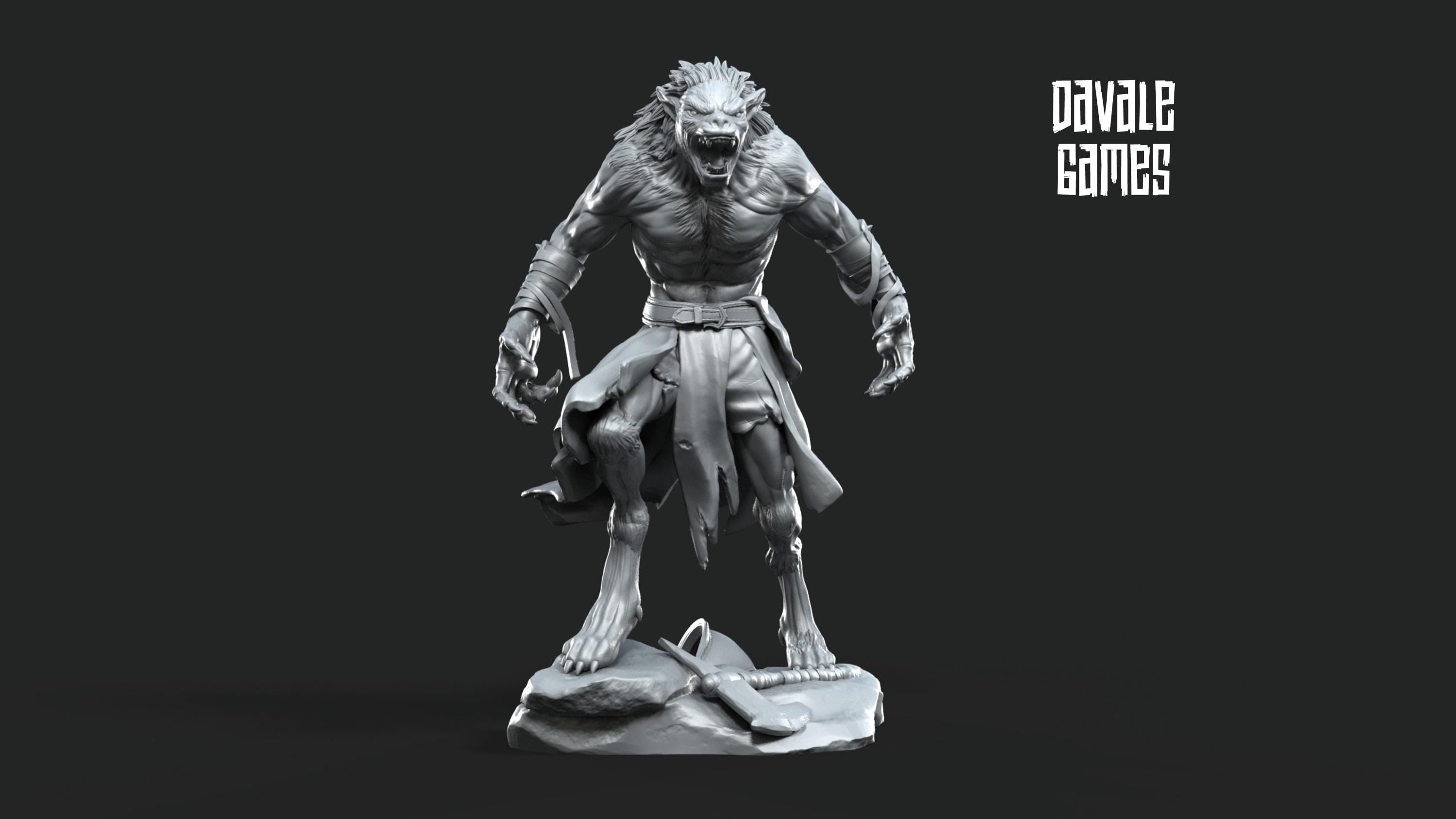 Ragnar, Halfwolf 28mm miniatures dnd minis fantasy miniatures dungeons and dragons painting wargaming miniatures tabletop