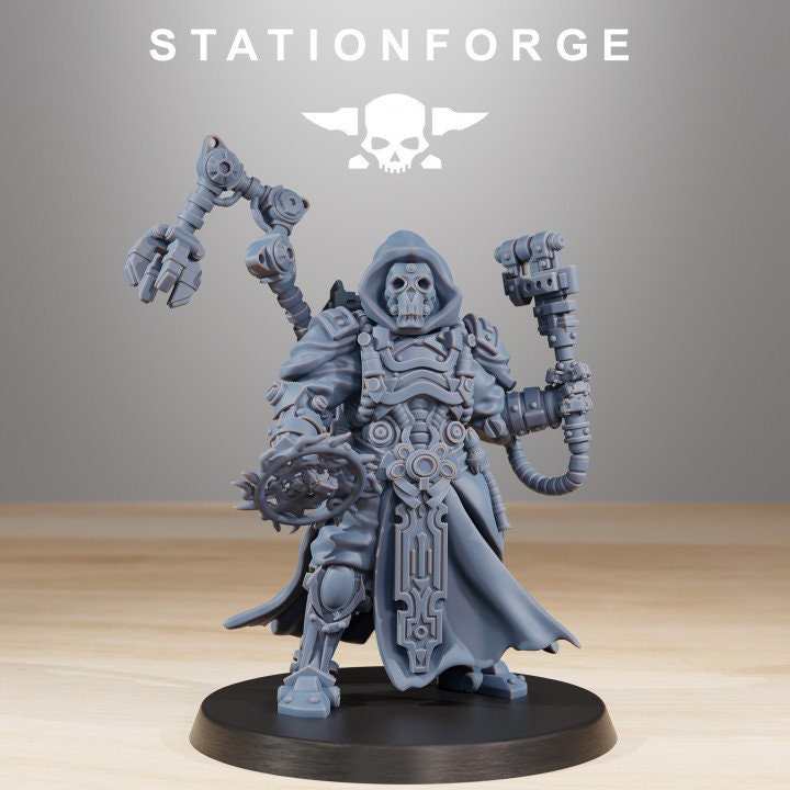 Scavenger Techno Priest 32mm sci-fi fantasy miniature for tabletop games grimdark RPGs dnd wargaming miniature dungeons and dragons