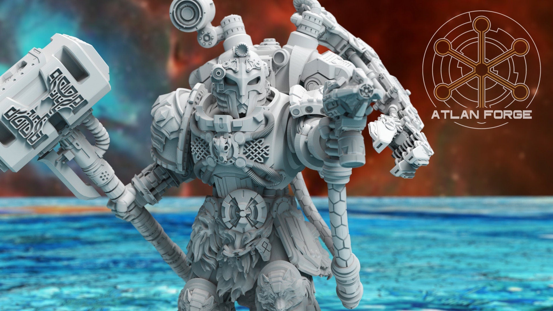 Asgardian Artificer 32mm sci-fi fantasy miniature for tabletop games grimdark RPGs dnd wargaming miniature dungeons and dragons gift