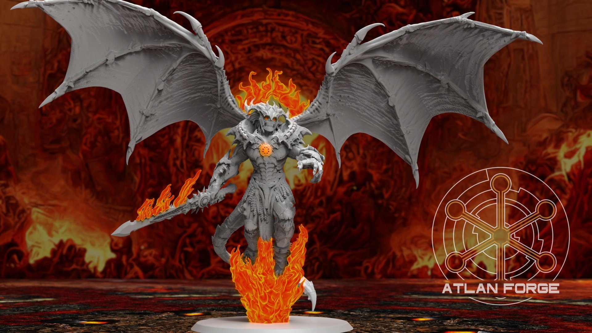 Daemon hades Archdemon of Hades 32mm sci-fi fantasy miniature for tabletop games grimdark RPGs wargaming miniature dungeons and dragons