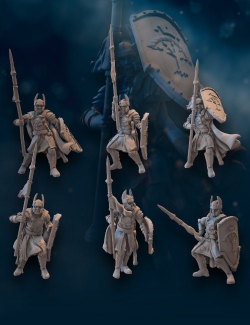 High human spearmen 28mm miniatures dnd minis fantasy miniatures dungeons and dragons miniatures painting wargaming miniatures tabletop