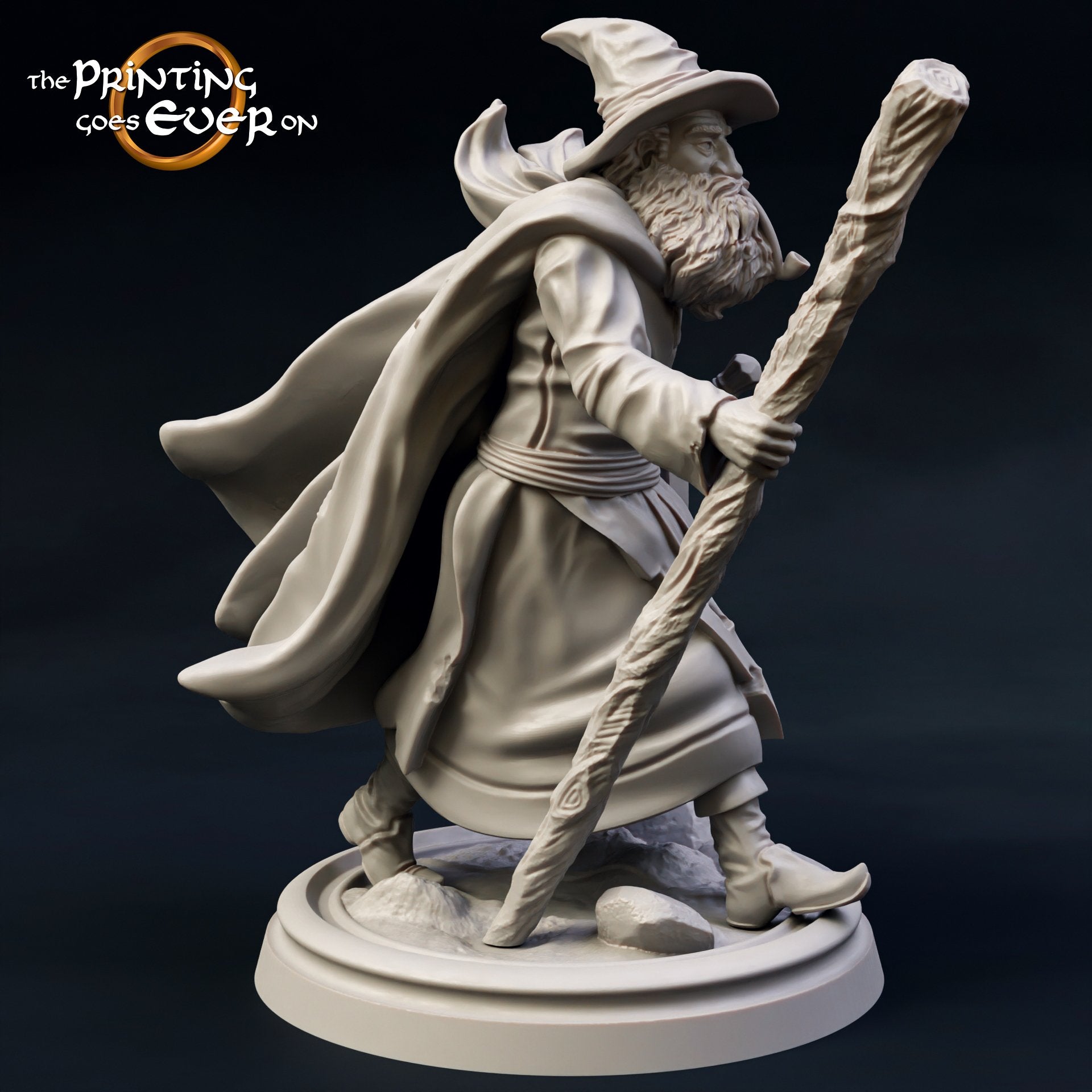 Gollnir the Grey Wizard 28mm Resin Miniature – Fantasy Wizard for DnD and Wargaming