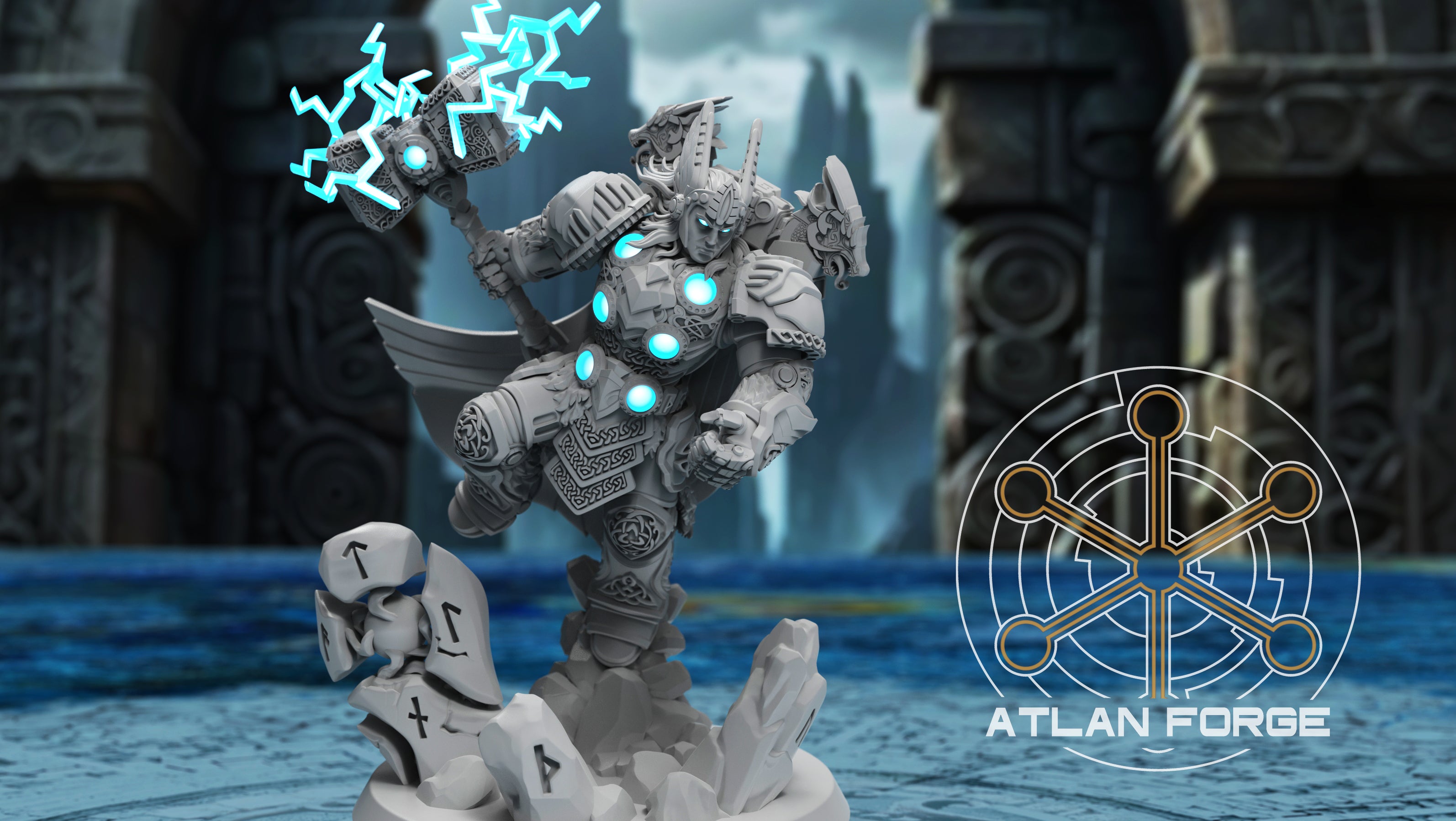 Asgardian Thunder God Warrior 32mm Resin Miniature – Fantasy Hero for DnD and Wargaming