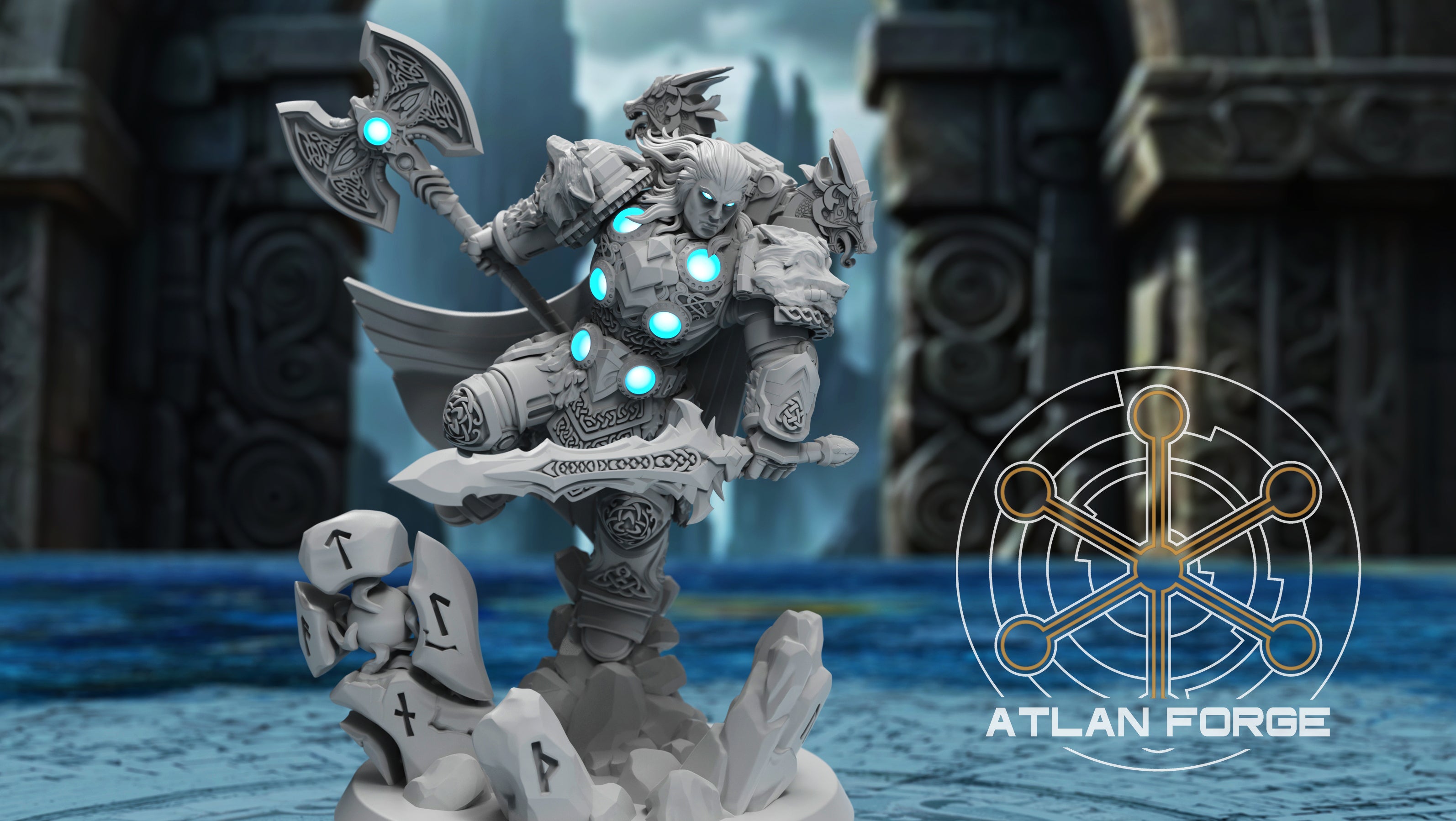 Asgardian Thunder God Warrior 32mm Resin Miniature – Fantasy Hero for DnD and Wargaming