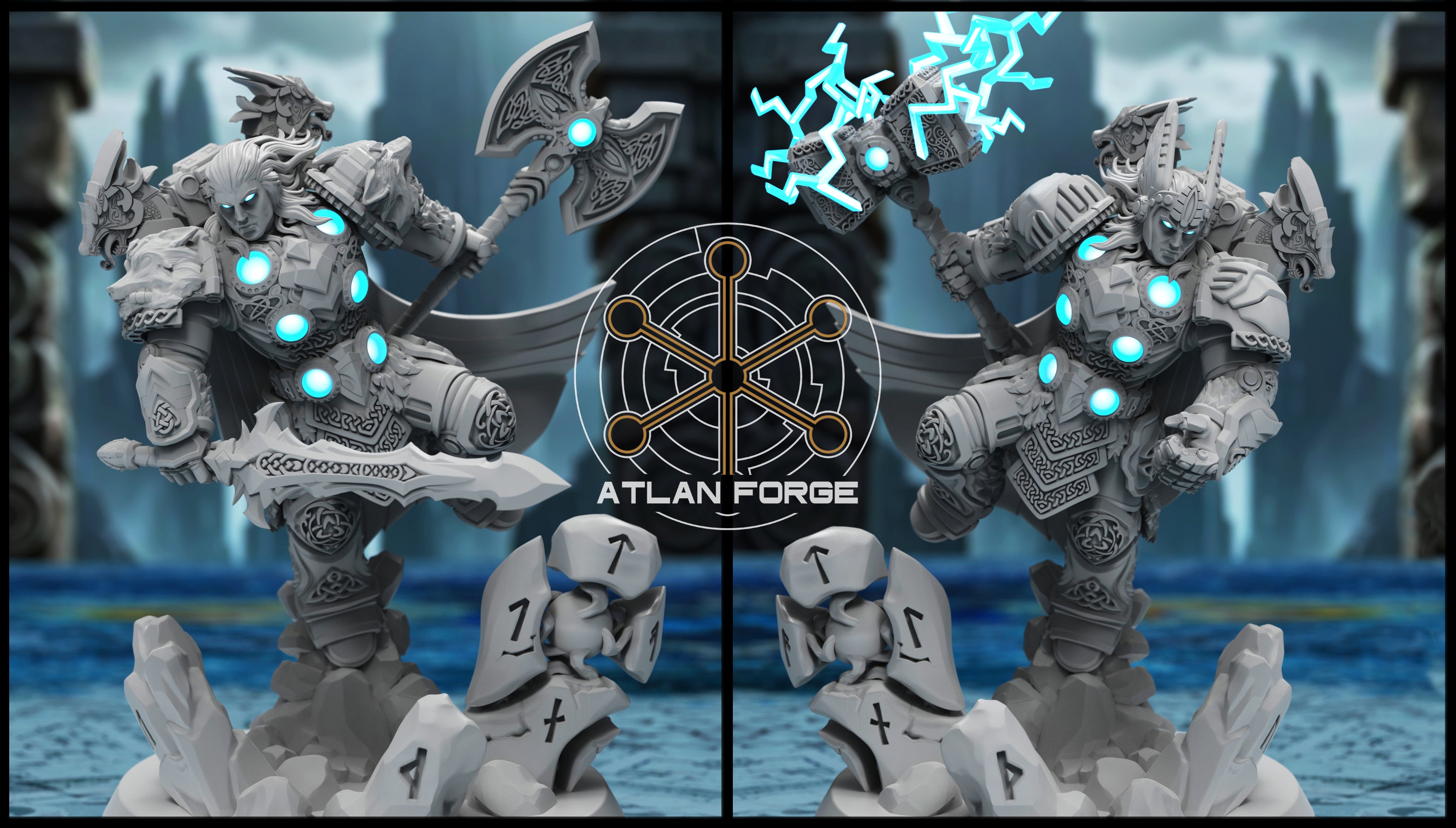 Asgardian Thunder God Warrior 32mm Resin Miniature – Fantasy Hero for DnD and Wargaming