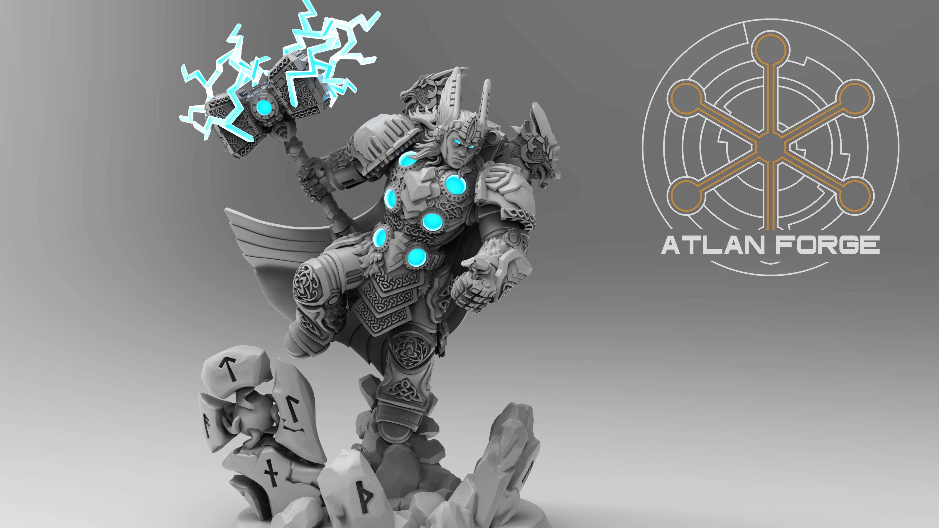 Asgardian Thunder God Warrior 32mm Resin Miniature – Fantasy Hero for DnD and Wargaming