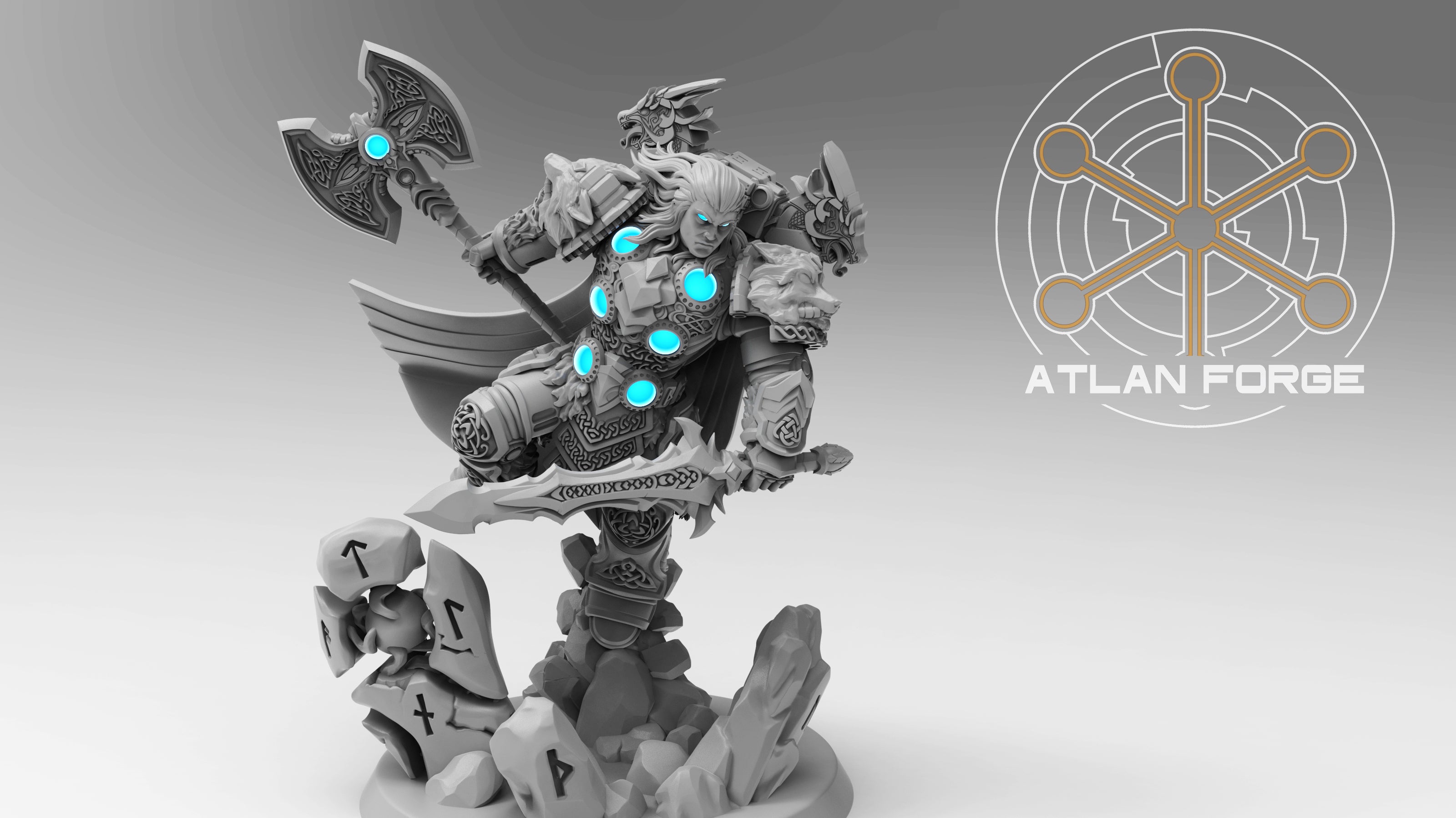 Asgardian Thunder God Warrior 32mm Resin Miniature – Fantasy Hero for DnD and Wargaming