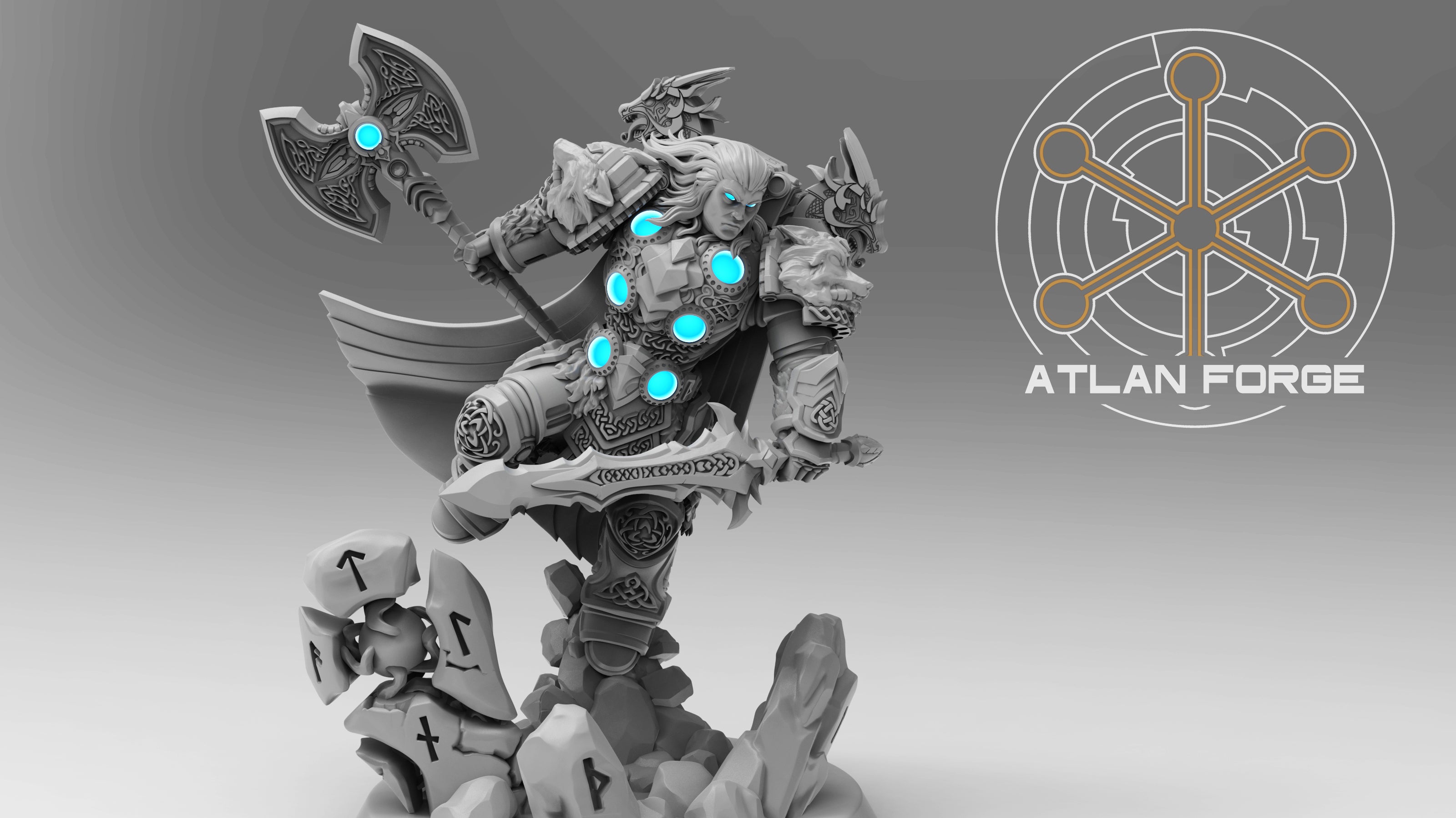 Asgardian Thunder God Warrior 32mm Resin Miniature – Fantasy Hero for DnD and Wargaming